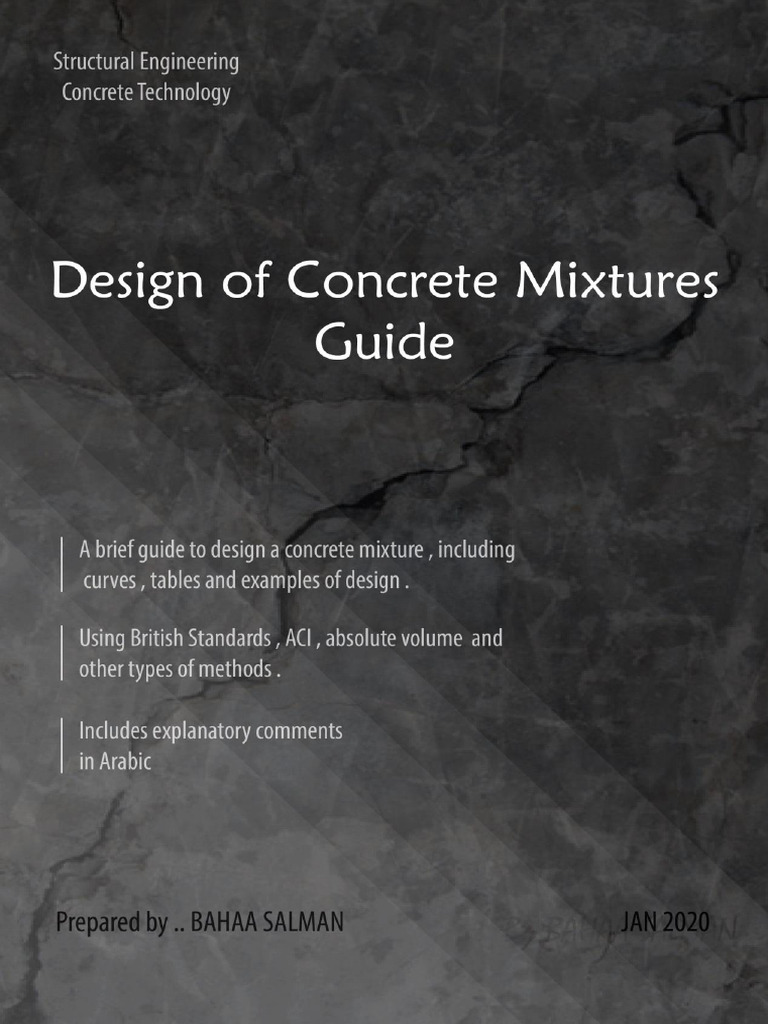 Design of Concrete Mixtures giude-byBahaaSalman-JAN2020 | PDF