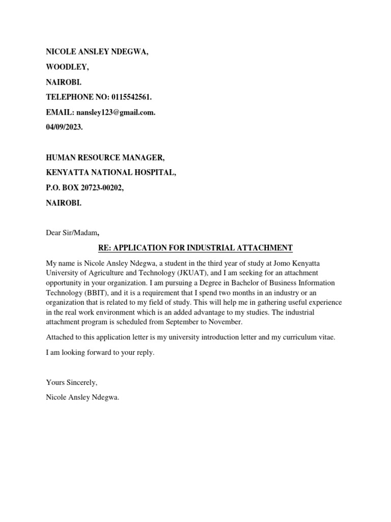 Nicole Ansley Ndegwa, Woodley, Nairobi. TELEPHONE NO 0115542561. 04/09