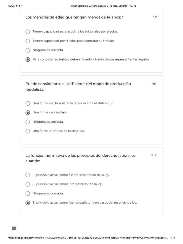 Primer Parcial de Derecho Laboral y Procesal Laboral | PDF ...