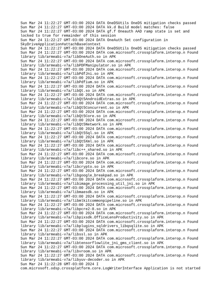 OneAuth and Library Initialization Logs | PDF | Computer File | Databases