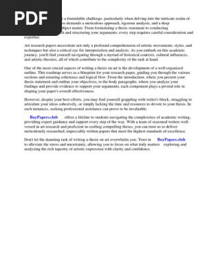 Art Research Paper Outline