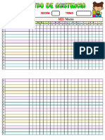 Registro de Asistencia de 3 Años (Marzo, Abril y Mayo)