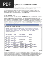 Connecting MS Access and CONCEPT Via ODBC