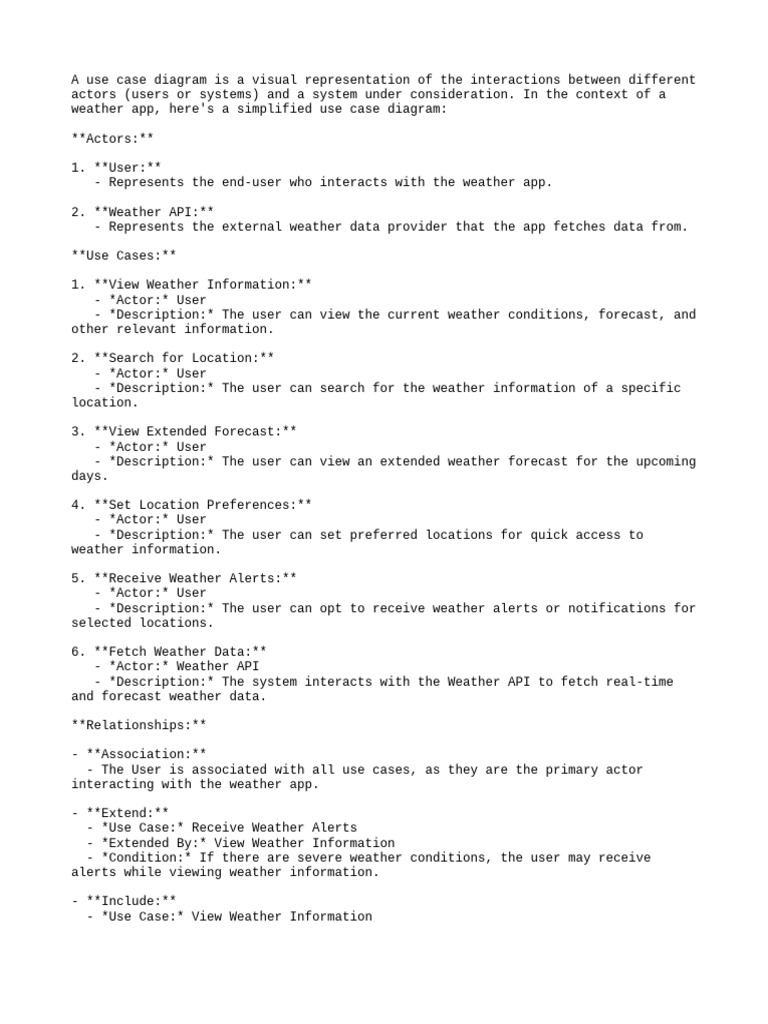 Weather App Use Case Diagram | PDF | Law | Computers