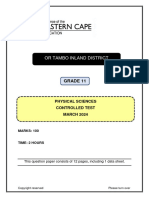 Physical Sciences Grade 11 Controlled Test - March 2024 -