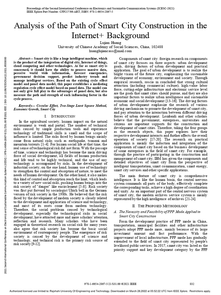 Smart City Construction Analysis in China | PDF | Internet Of Things ...