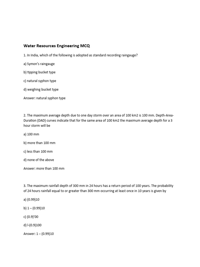 Water Resources Engineering | PDF | Spillway | Evapotranspiration