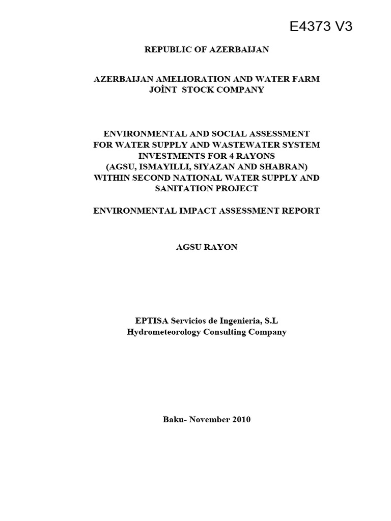 Part 3 For EIA | PDF | Environmental Impact Assessment | Sewage Treatment