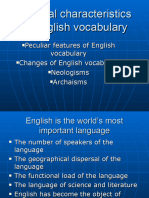 General Characteristics of English Vocabulary