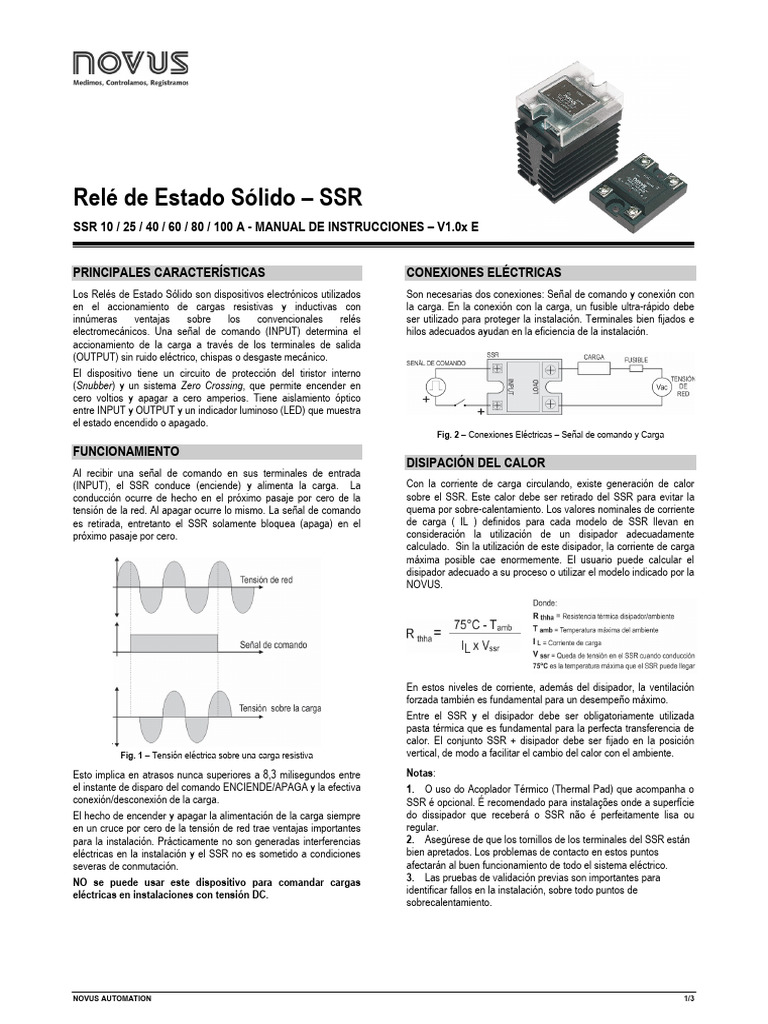 Manual SSR10 de Novus Automation | PDF | Relé | Ingenieria Eléctrica