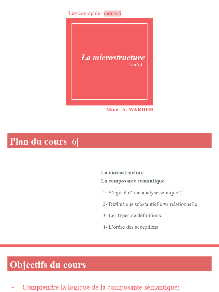 Comprendre la microstructure sémantique | PDF | Dictionnaire | Sémantique