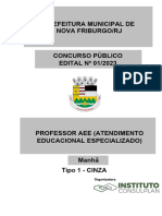 Instituto Consulplan 2023 Prefeitura de Nova Friburgo RJ Professor Aee Atendimento Educacional Especializado Prova