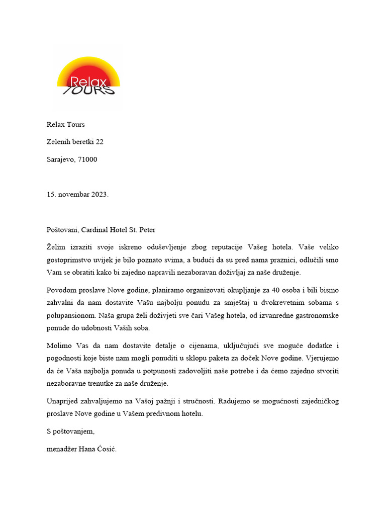 poslovno pismo | PDF