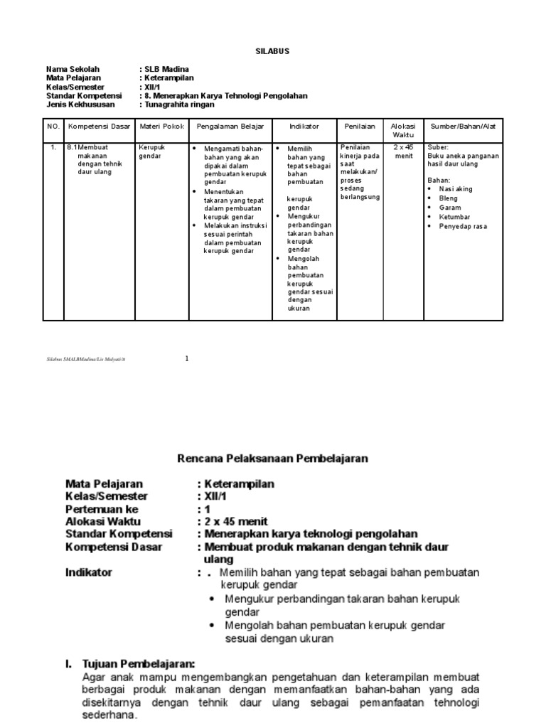 Silabus Smalb Tunagrahita Download File Guru