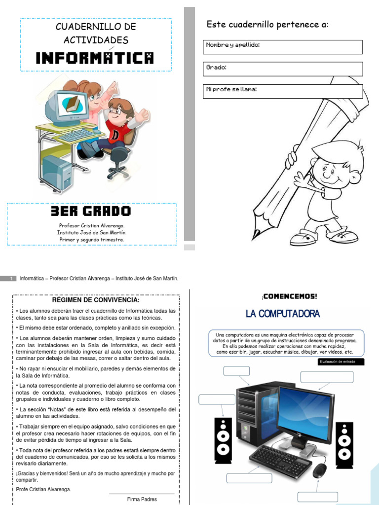Cuadernillo de Informática 3er Grado | PDF | Hardware de la computadora ...