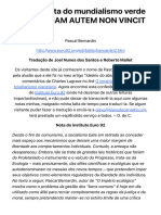 A Face Oculta Do Mundialismo Verde - SAPIENTIAM AUTEM NON VINCIT MALITIA