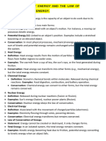 Various Forms of Energy and The Law of Conservation of Energy