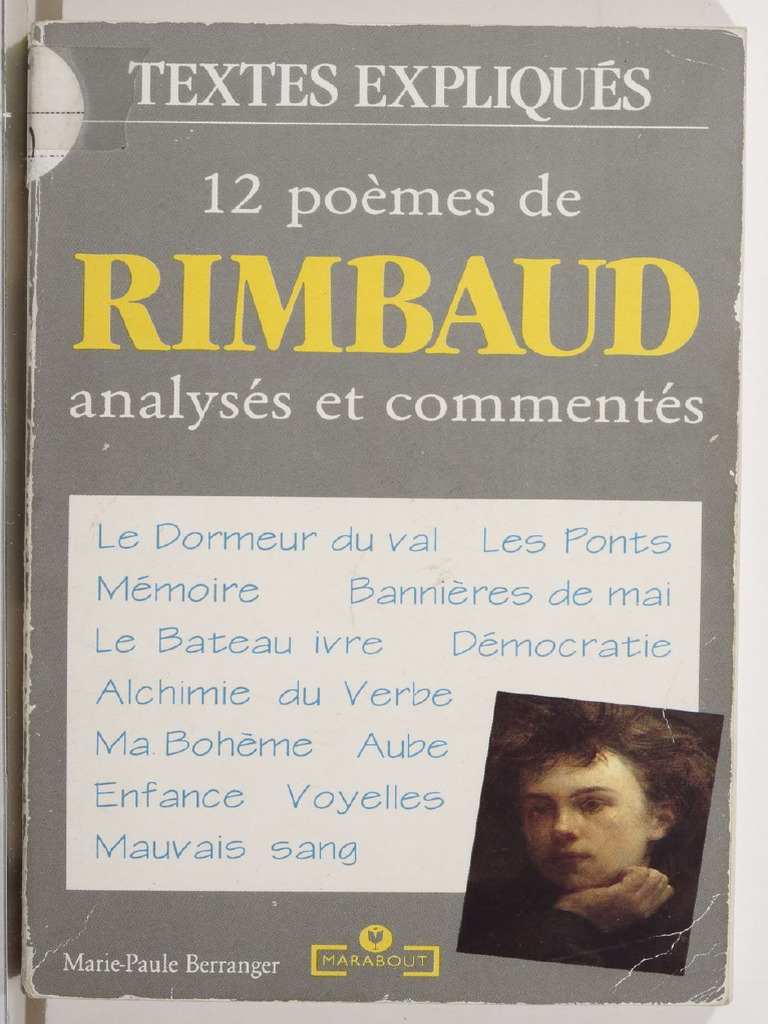 Analyse des poèmes de Rimbaud | PDF | Arthur Rimbaud | Poésie française