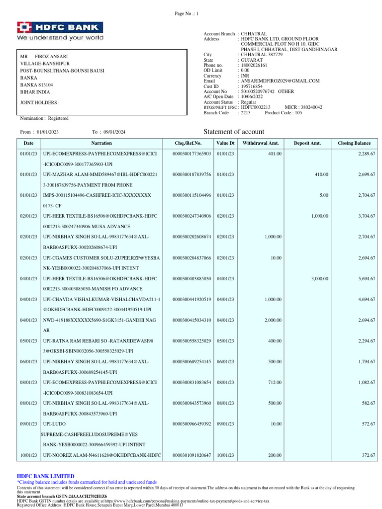 Acct Statement - XX9767 - 09012024 | PDF | Service Industries