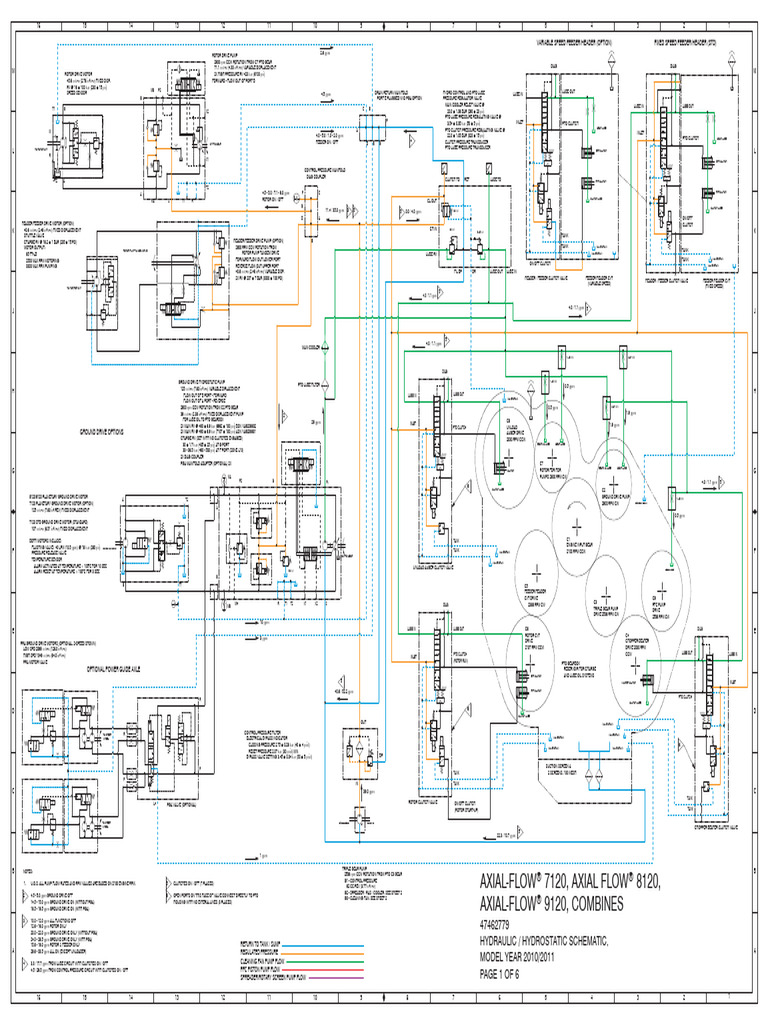 CASE IH AXIAL-FLOW 7120 - 8120 - 9120 Combines Hydraulic Schematic