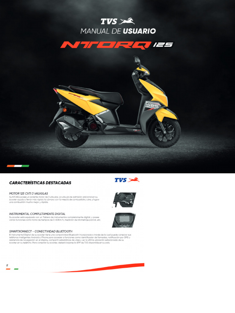 Manual de Ususario TVS Ntorq 125 | PDF