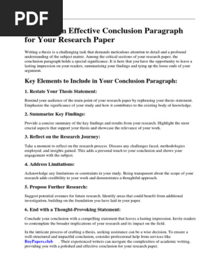 What to Include in a Conclusion Paragraph for a Research Paper