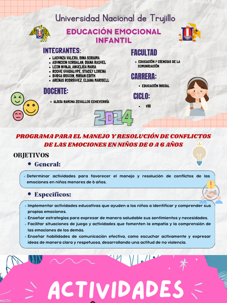 Manejo de Emociones en Educación Inicial | PDF | Las emociones | Sicología
