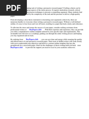 Outline Template for Persuasive Research Paper