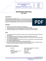 Microbicida Industrial AP-126 Z: Hoja de Informacion Técnica