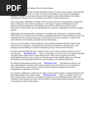 Example of a Research Paper on Gun Control