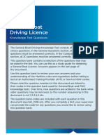 General Boat Driving Licence Knowledge Test Questions
