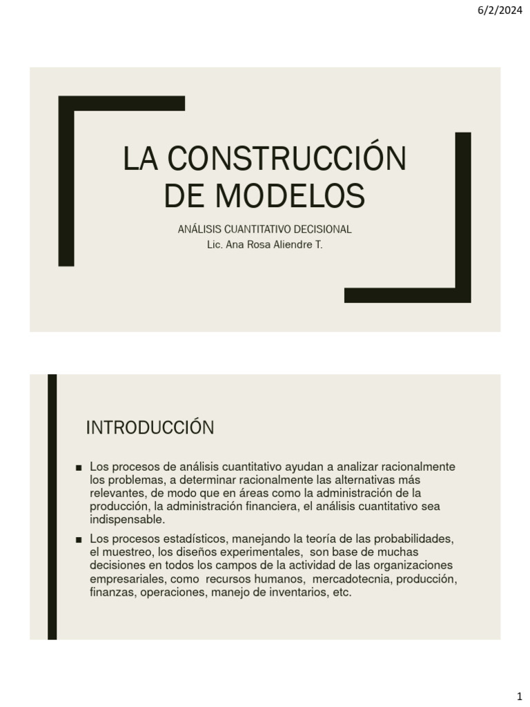 101 La Construcción de Modelos | PDF | Estadísticas | Matemáticas