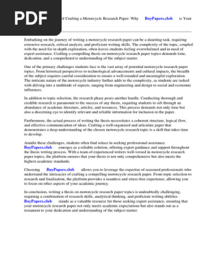 Motorcycle Research Paper Topics