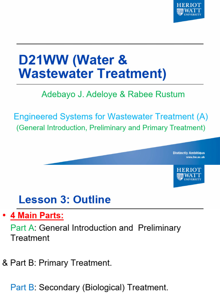 Wastewater Treatment Overview and Design | PDF | Sewage Treatment ...