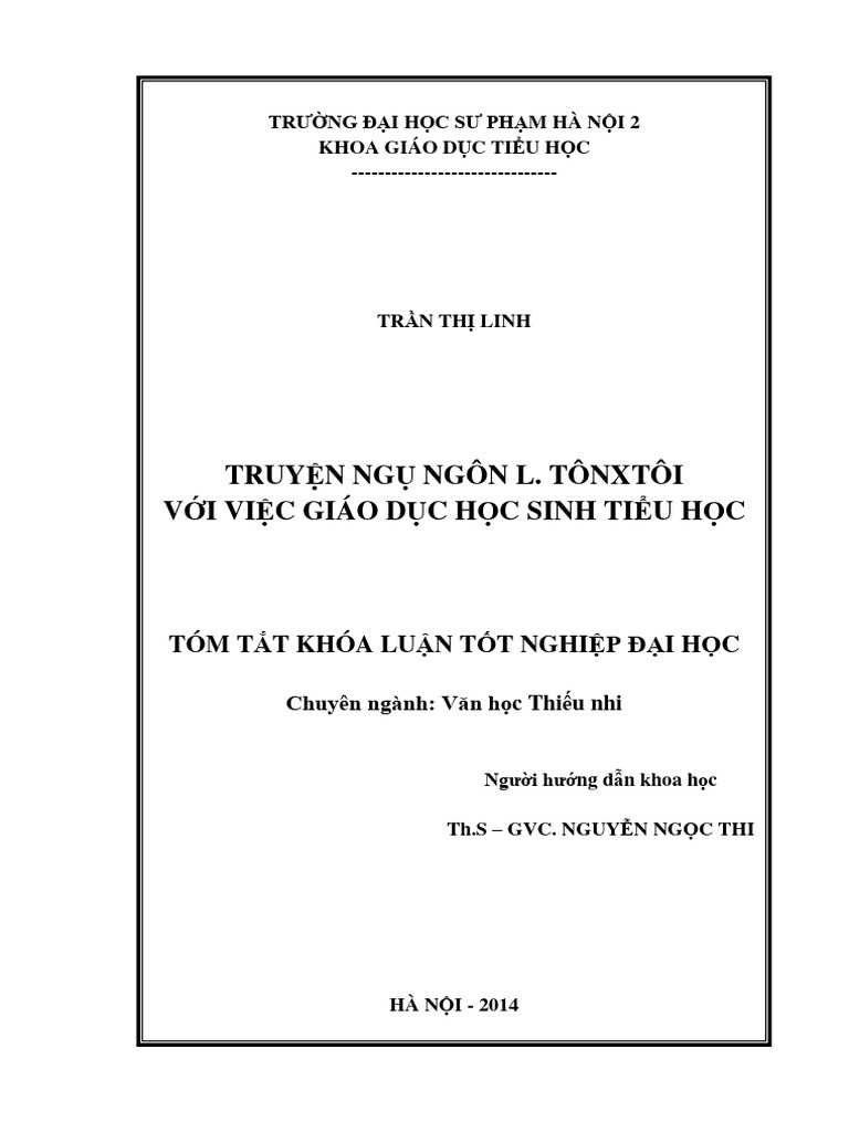 TRUYỆN NGỤ NGÔN LÉP TÔN XTÔI | PDF