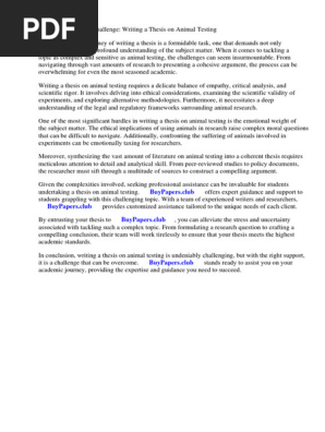 Research Paper Animal Testing