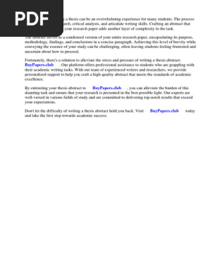 Sample of Abstract of a Research Paper