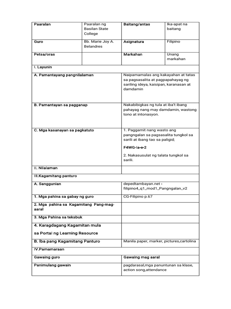Lesson plan-WPS Office | PDF