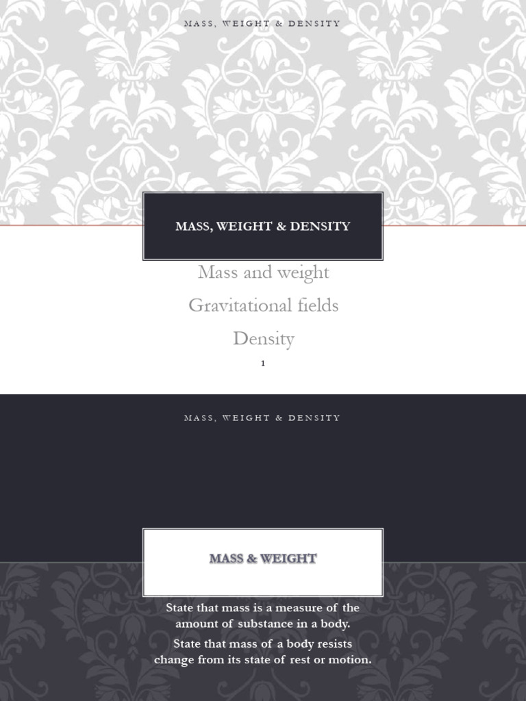 4-Mass, Weight and Density | PDF | Weight | Density