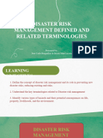 8.1 Disaster Risk Management Defined and Related Terminologies