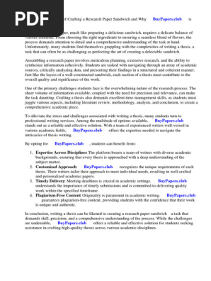 Research Paper Sandwich