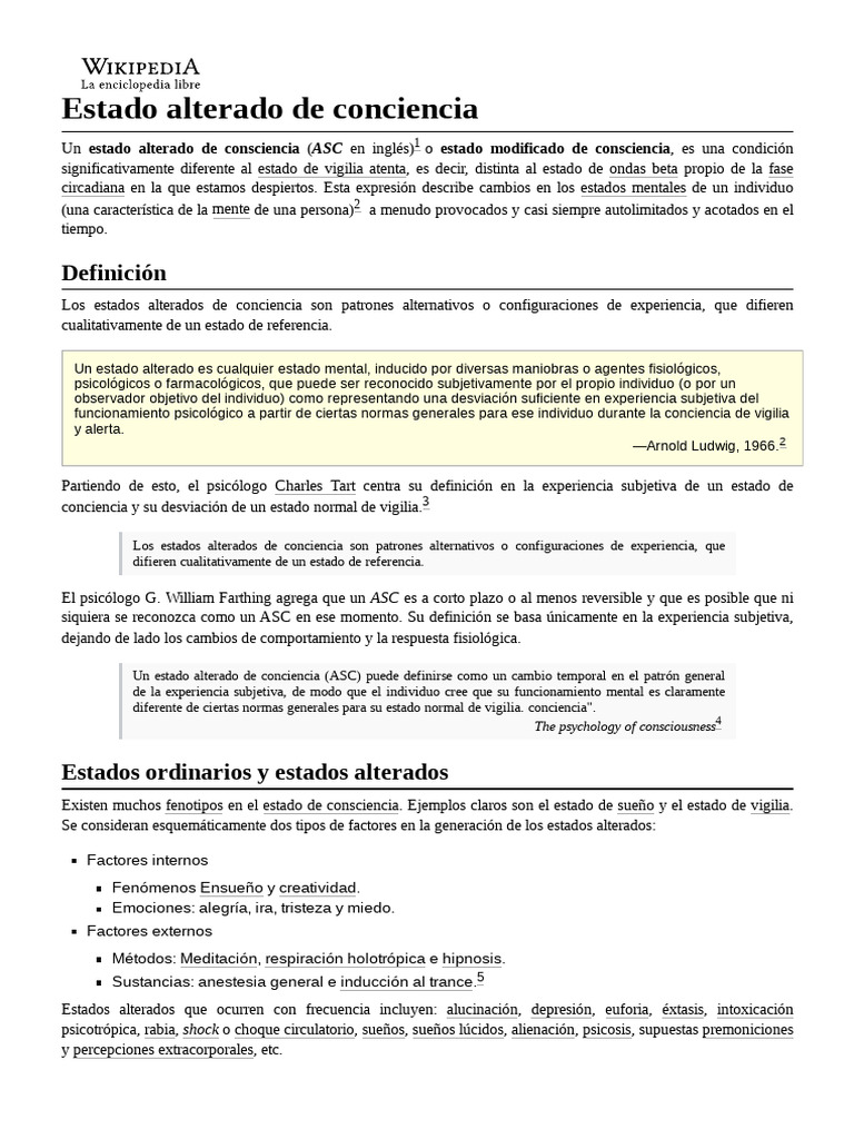 Estado Alterado de Conciencia | PDF
