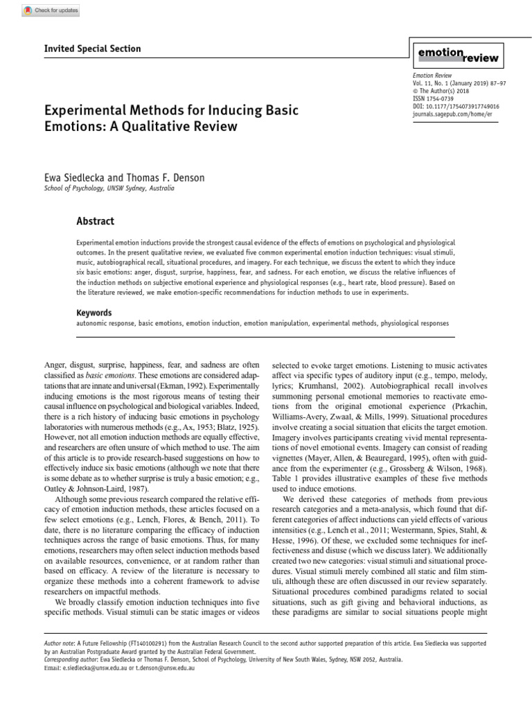 Experimental methods induce basic emotion download free pdf