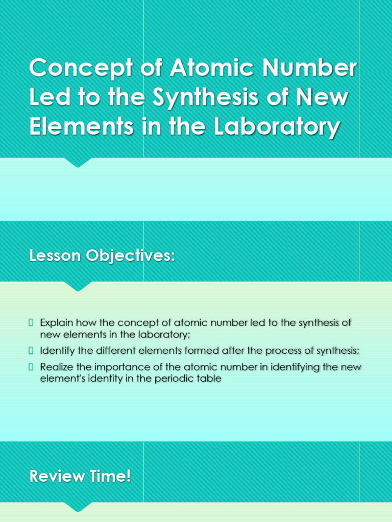 Concept of Atomic Number Led To The Synthesis | PDF | Chemical Elements ...