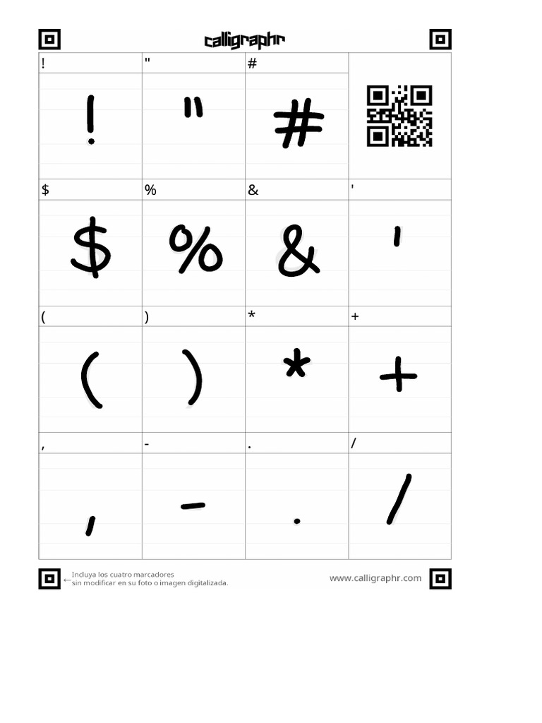 Calligraphr Template PDF