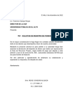 Carta para La Devolución de Fondos de La Daf