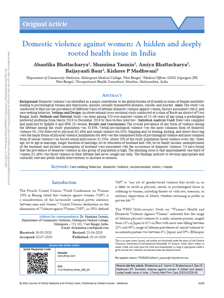 Domestic Violence Against Women A Hidden And.25 | PDF | Domestic ...