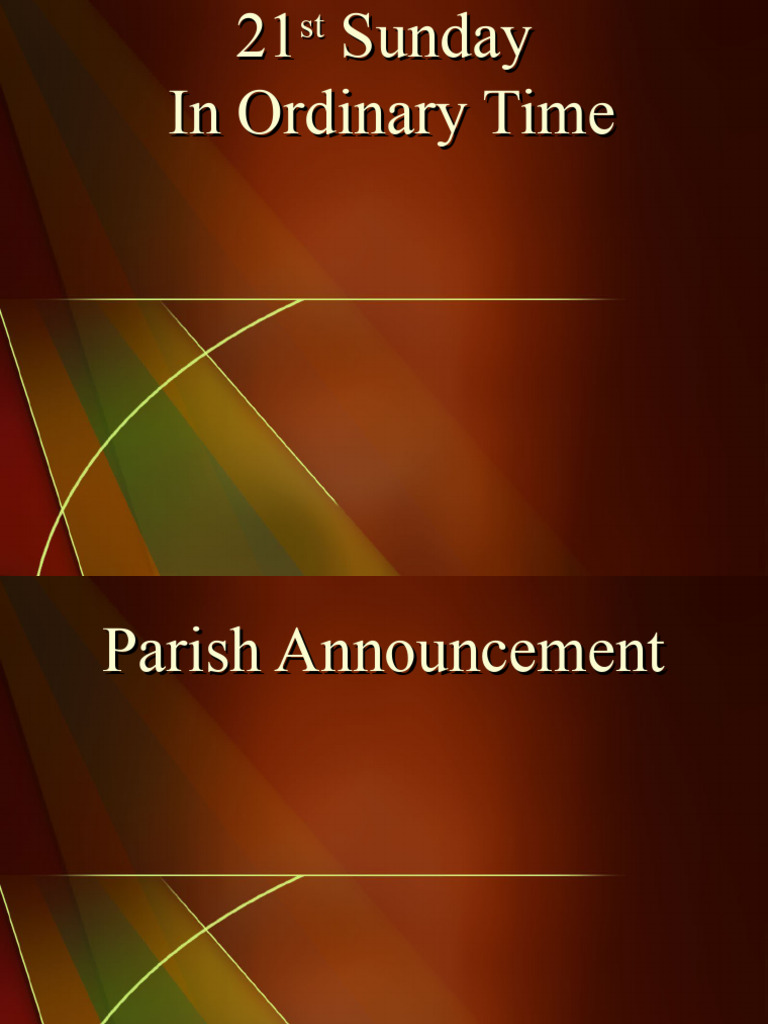 Pdfslide - Tips 21st Sunday in Ordinary Time | PDF