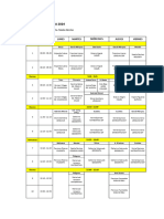 HORARIO 4A 2024: Lunes Martes Jueves Viernes Miércoles