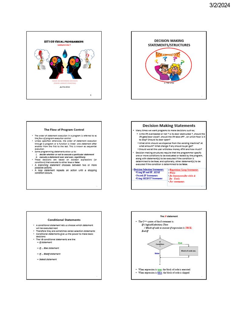 Visual Programming Decision Making | PDF | Control Flow | Computer ...